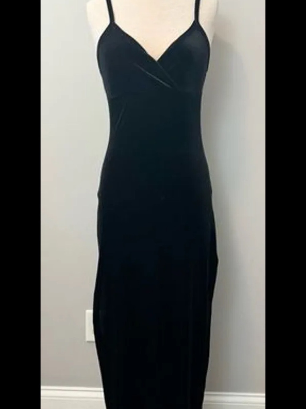 Black Velvet Dress with Spaghetti Straps